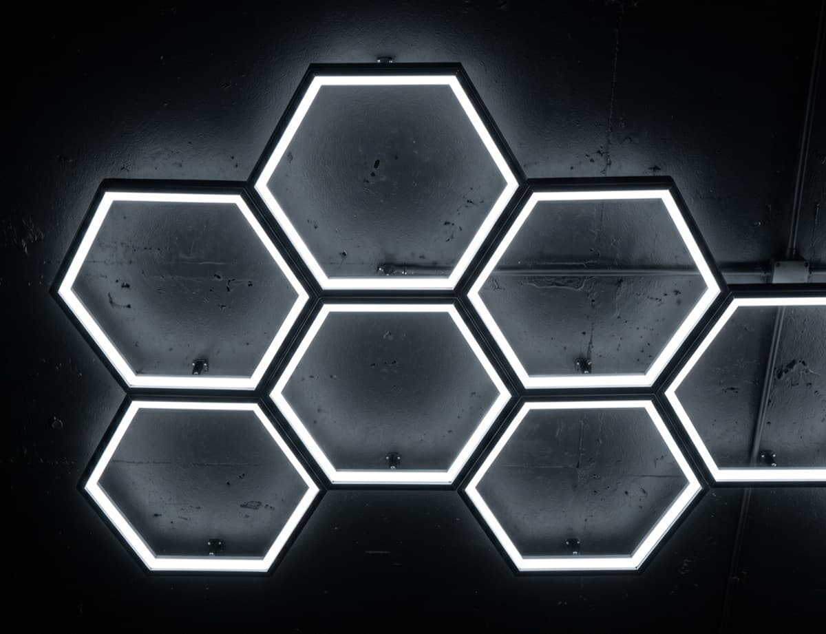 Hexagon LED-verlichting voor sportscholen